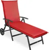 A red chaise lounge chair on a white background. Produktbild-Vorschau