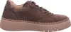 A side view of a brown suede women's shoe with a thick platform sole. Náhľad obrázku produktu
