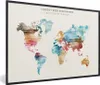 MuchoWow® Gerahmtes Poster Weltkarte - Zitate - Aquarell - Produktbild-Vorschau 1
