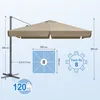 Sekey Sonnenschirm 300 ×300 cm Aluminium Ampelschirm Produktbild-Vorschau 5