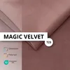 A close-up view of fabric samples with overlaid text and icons. Produktbild-Vorschau