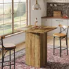 Tribesigns quadratischer Bartisch, 79 cm, Holz, Hausbar mit Produktbild-Vorschau 3