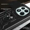 Close-up of a black phone case with a camera cover and a ring holder, showing its features. Produktbild-Vorschau