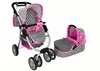 Leantoys Puppenwagen 2 in 1 Tragetasche rosa Sterne Produktbild-Vorschau 2