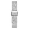 A close-up of a silver watch band with a clasp. Náhled obrázku produktu