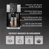 A close-up of a hot water dispenser with text overlays describing its features and use cases. Anteprima dell’immagine prodotto