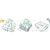 Three different configurations of a baby play mat with arches and toys, displayed on a white background with decorative elements. Anteprima dell’immagine prodotto