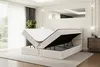 A bedroom scene with a bed that has its storage compartment open. Produktbild-Vorschau