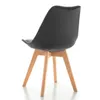 A dark gray chair with wooden legs, shown from the back against a white background. Podgląd zdjęcia produktu