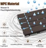 Jayseuw WPC 6x piastrelle per terrazze in legno á 60 x 30 x Anteprima dell’immagine prodotto 3