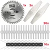 A collection of cutting blades and accessories for a garden tool. Podgląd zdjęcia produktu