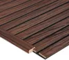 Close-up view of a wooden slat panel with dark gaps between the slats, showing a corner edge detail. Produktbild-Vorschau