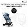 A stroller is shown in front of a sketch of a train. Produktbild-Vorschau