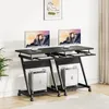 Iropro bureau table d'ordinateur noir table PC avec Voir les images du produit 4