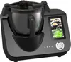 A black smart multi-cooker with a touchscreen display showing food preparation. Náhled obrázku produktu