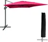 Parasol déporté MOLOKAI carré 3x3m fuchsia + housse Voir les images du produit 1