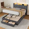 STILVORA Polsterbett 140x200cm Jugendbett Mit USB-Anschluss Produktbild-Vorschau 1