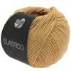 A ball of camel-colored yarn with a black label. Produktbild-Vorschau