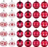 Palline di Natale infrangibili rosse e bianche 6 cm 30 Anteprima dell’immagine prodotto 3