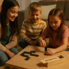 Domino drewniane gra rodzinna edukacyjna z etui klocki z Podgląd zdjęcia produktu 9