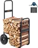 A firewood cart filled with logs, with accessories shown in the upper right corner. Podgląd zdjęcia produktu