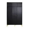 The back view of a black wardrobe with gold legs. Anteprima dell’immagine prodotto