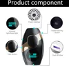 An exploded view diagram of a hair removal device, showing its different components with labels. Produktbild-Vorschau