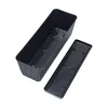 A black planter box and its separate lid are shown on a white background. Produktbild-Vorschau