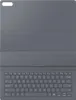 A dark gray tablet case with an attached keyboard is shown from the front. Produktbild-Vorschau