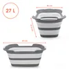 Two views of a collapsible laundry basket with dimensions indicated. Anteprima dell’immagine prodotto