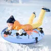 COSTWAY Ø132cm Schneereifen, Aufblasbarer Schlitten mit Produktbild-Vorschau 2