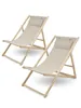 holz4home® 2er Set Liegestuhl klappbar Creme I Sonnenliege Produktbild-Vorschau 1