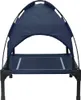 A navy blue dog bed with a canopy, shown from the front on a white background. Anteprima dell’immagine prodotto
