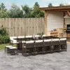 15-tlg. Garten-Essgruppe mit Kissen Braun Poly Rattan Produktbild-Vorschau 2