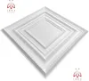 A white, diamond-shaped 3D wall panel with concentric squares, presented on a white background. Produktbild-Vorschau