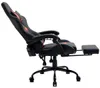 A side view of a black and orange gaming chair with an extended footrest. Anteprima dell’immagine prodotto