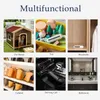 A collage of six images showing different applications of a product, including a pet room, toys, a wardrobe, a cabinet, a car interior, and a bathroom. Náhľad obrázku produktu