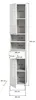 Solero armoire haute pour salle de bain 2 portes, 1 tiroir, Voir les images du produit 5