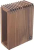 A wooden knife block with slots on top. Voir les images du produit