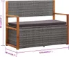 A storage bench with a cushion, shown from the front with dimensions indicated. Náhled obrázku produktu