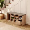 Scarpiera con panchina, stile industriale, finitura sonoma, Anteprima dell’immagine prodotto 3