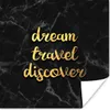 MuchoWow® Poster Zitat - Reisen - Gold - Marmor 100x100 cm Produktbild-Vorschau 1