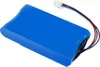A blue lithium-ion battery pack with a white connector and colored wires. Produktbild-Vorschau
