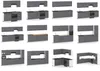 A collage of different kitchen cabinet configurations and appliance arrangements. Voir les images du produit