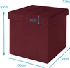Intirilife Faltbare Sitzhocker 30x30x30 cm in KIRSCH ROT - Produktbild-Vorschau 2