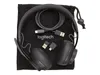 A black Logitech headset and accessories are laid out on a black drawstring bag. Anteprima dell’immagine prodotto