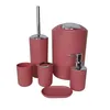 Badset 6-teilig, Badezimmer Zubehörset, Badaccessoires Rot Produktbild-Vorschau 1