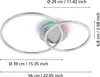 A diagram showing the dimensions of a modern ceiling light fixture. Produktbild-Vorschau