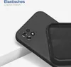 A close-up view of a black phone case, showing the camera cutout and the interior lining. Produktbild-Vorschau
