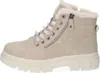 A single beige boot with white fur lining and a thick white sole, shown from the side against a white background. Anteprima dell’immagine prodotto